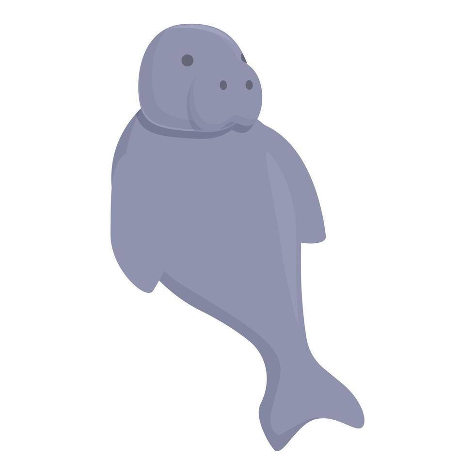animale dugongo icona cartone animato vettore. oceano lamantino vettore