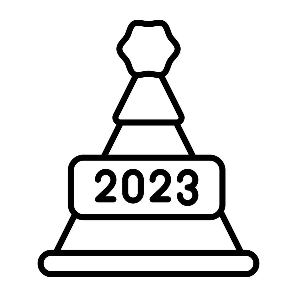 nuovo anno 2023 cappello icona, festa cappello vettore