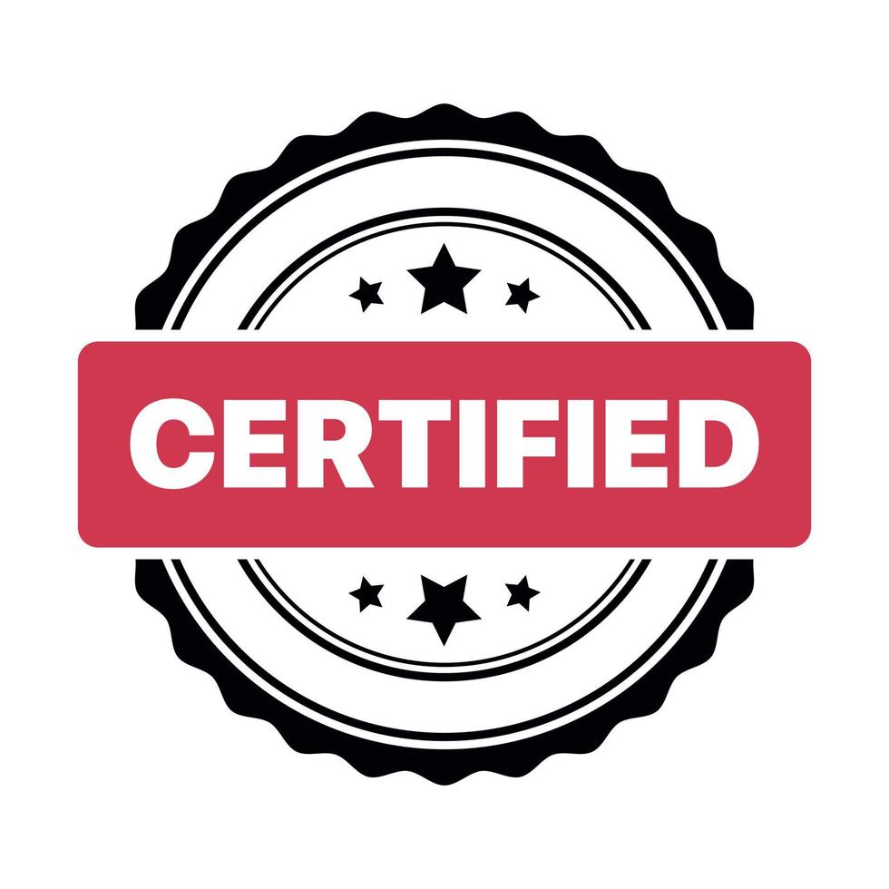 certificato foca francobollo rosso nero vettore