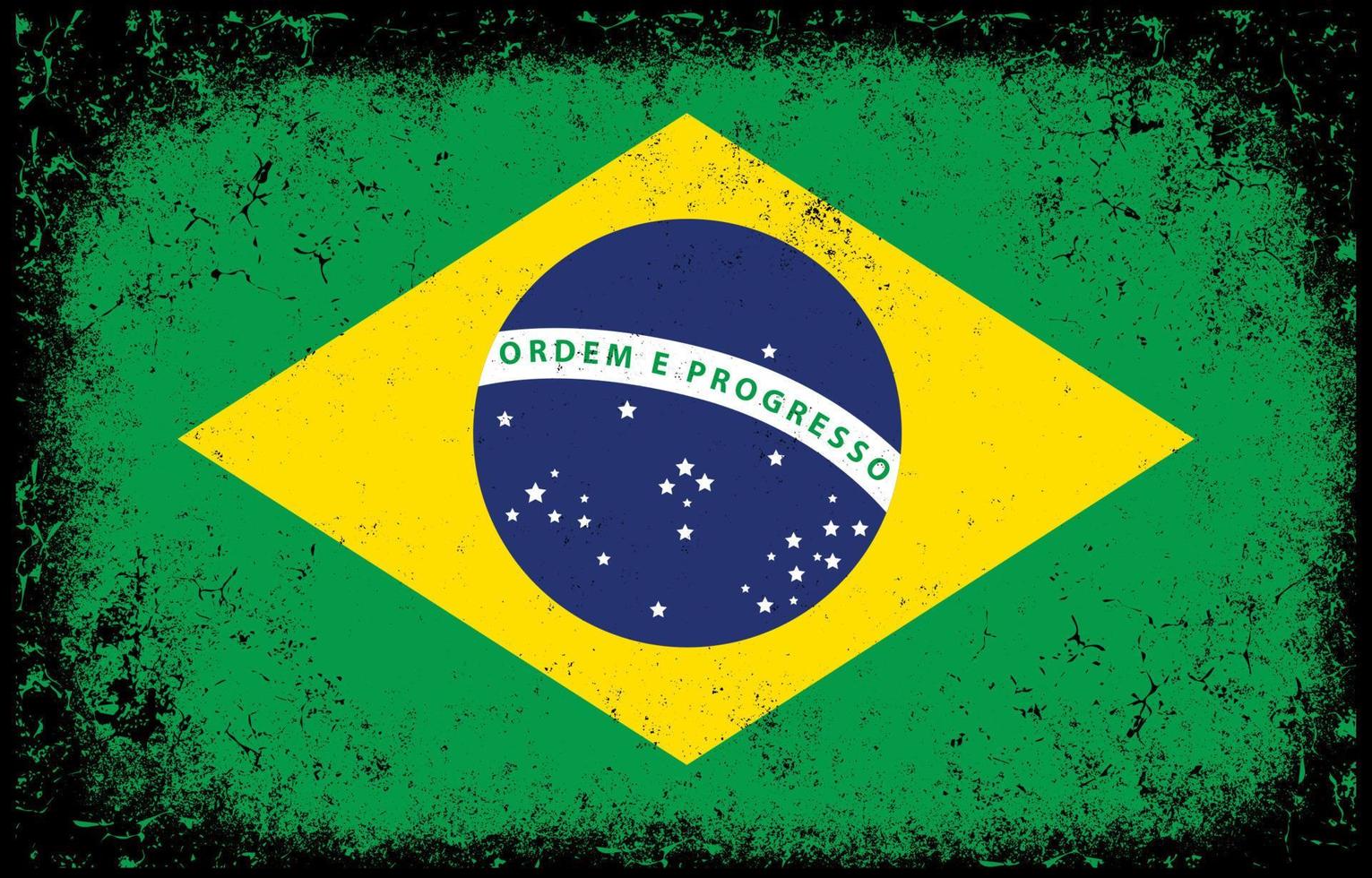 vecchio sporco grunge Vintage ▾ brasile nazionale bandiera illustrazione vettore