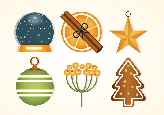 Icone di vacanze invernali vettoriali gratis Design piatto