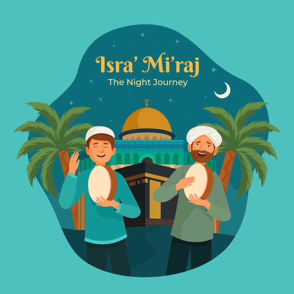 Isra Miraj giorno, il notte viaggio vettore