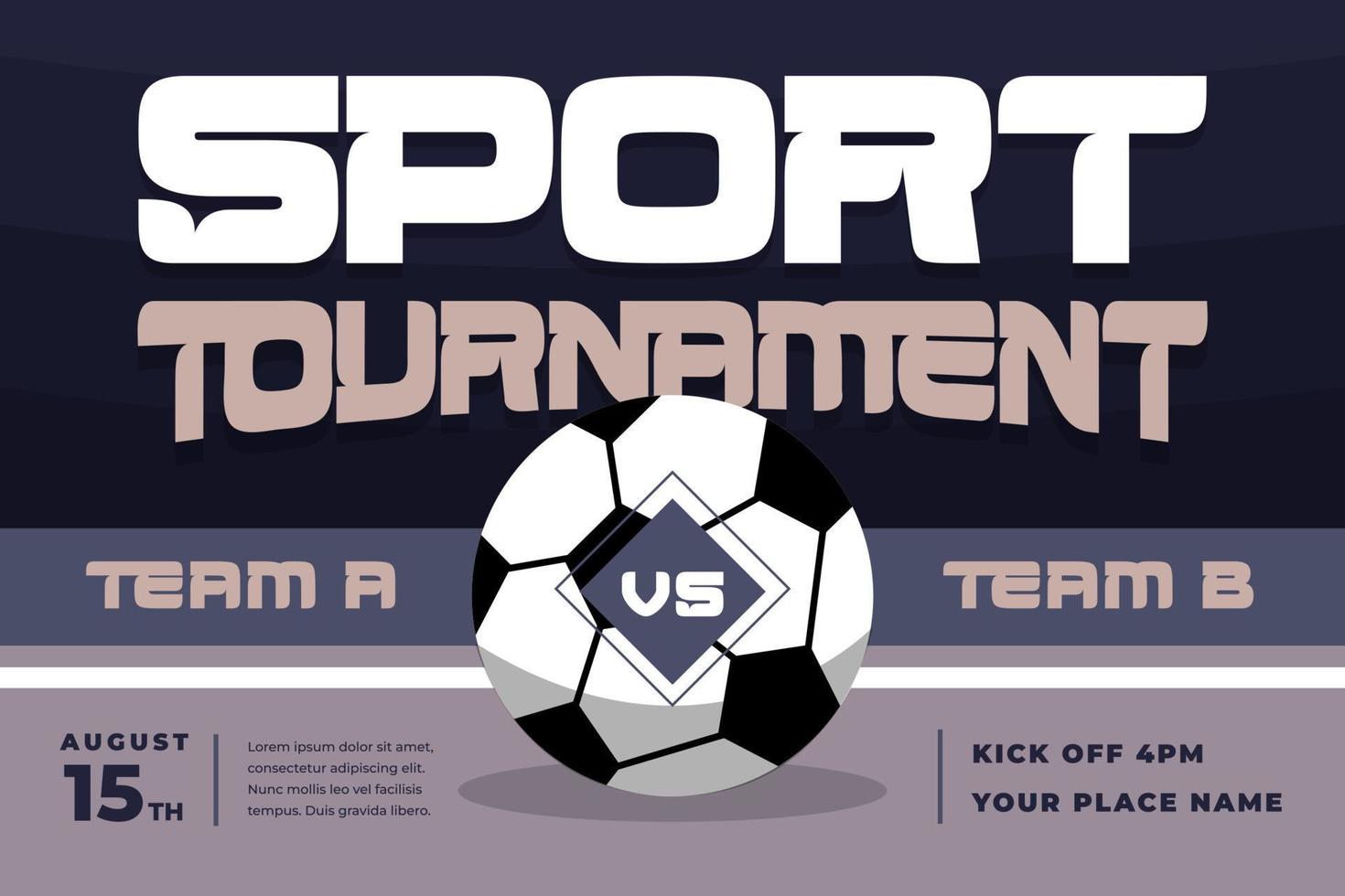calcio torneo, sport evento sfondo design modello facile per personalizzare vettore