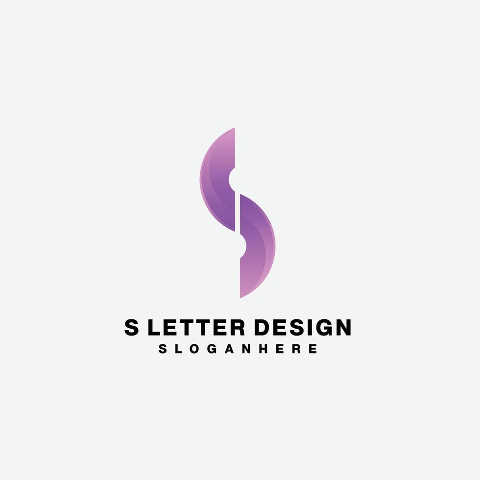 lettera S design logo pendenza colore simbolo vettore