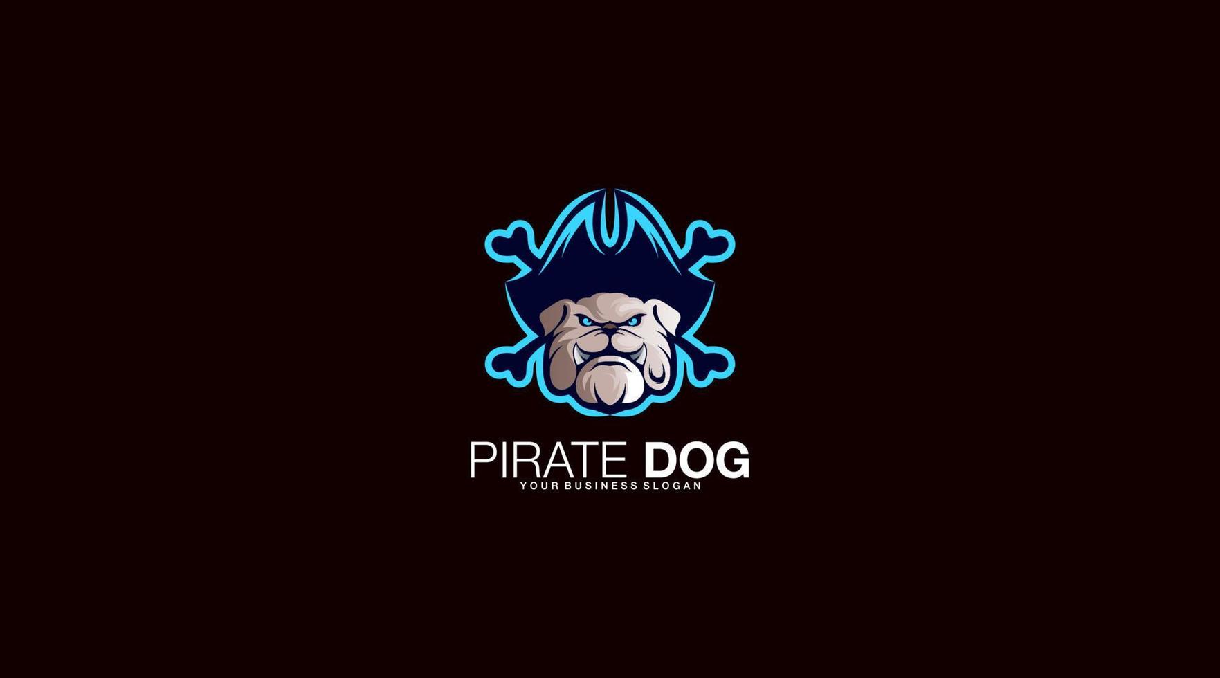 pirata cane vettore logo design modello icona