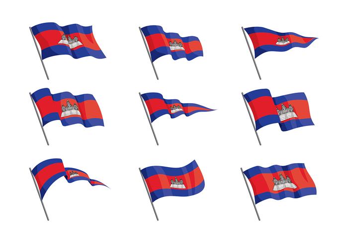 Vettore libero delle bandiere della Cambogia