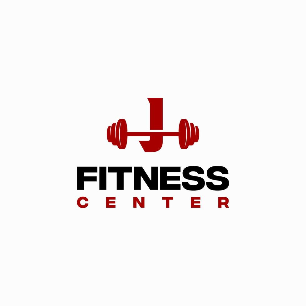 j iniziale fitness centro logotipo modello vettore, fitness Palestra logo vettore