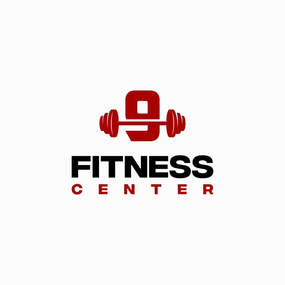 9 iniziale fitness centro logotipo modello vettore, fitness Palestra logo vettore