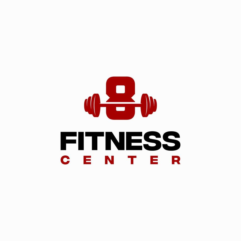 8 iniziale fitness centro logotipo modello vettore, fitness Palestra logo vettore