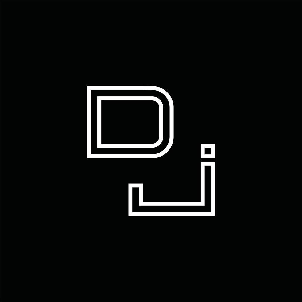 dj logo monogramma con linea stile design modello vettore