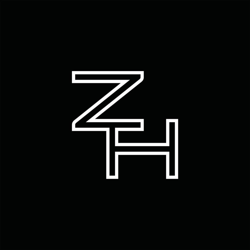 zh logo monogramma con linea stile design modello vettore