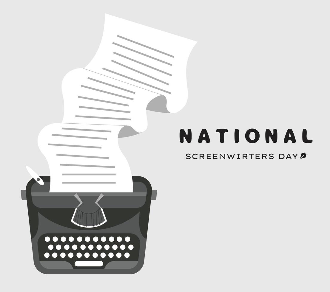 nazionale sceneggiatori giorno. semplice macchina da scrivere illustrazione con modificabile. gennaio 5 vettore