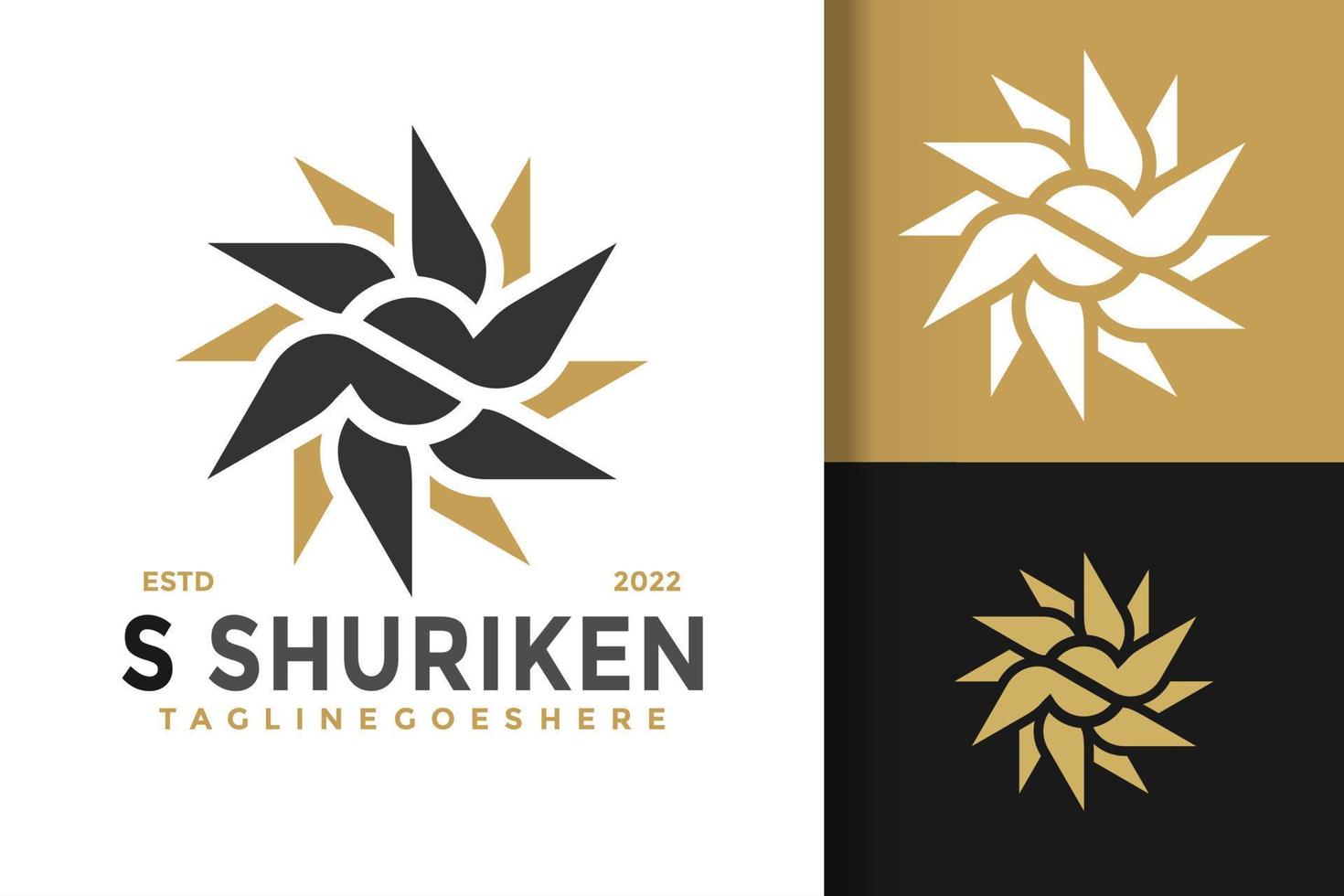 lettera S shuriken logo design vettore illustrazione modello