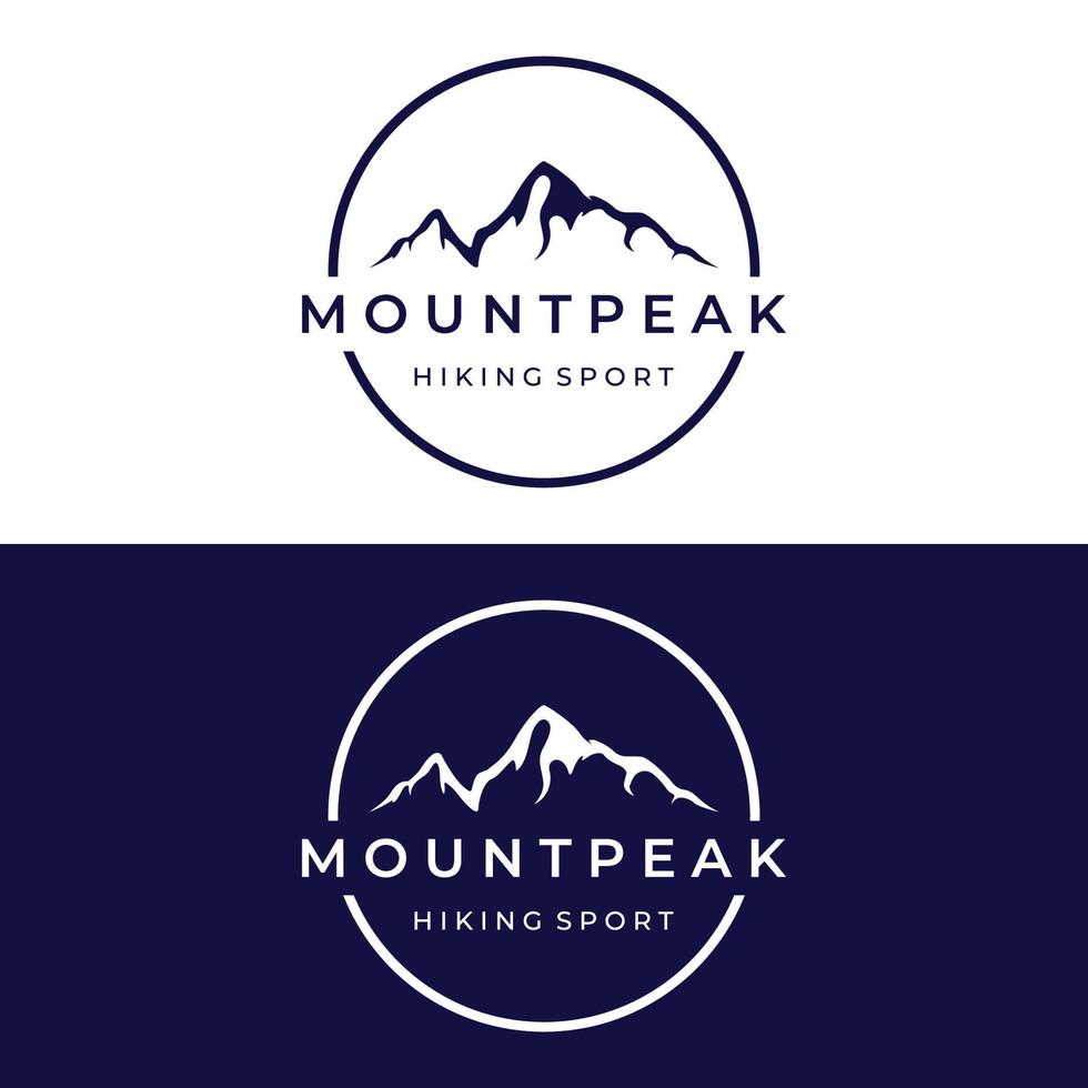 logo design di montagne o montagne sagome. loghi per scalatori, fotografi, imprese. vettore