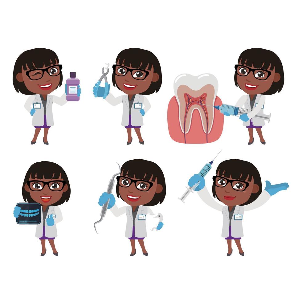 dentista personaggio e dentale cura concetto vettore