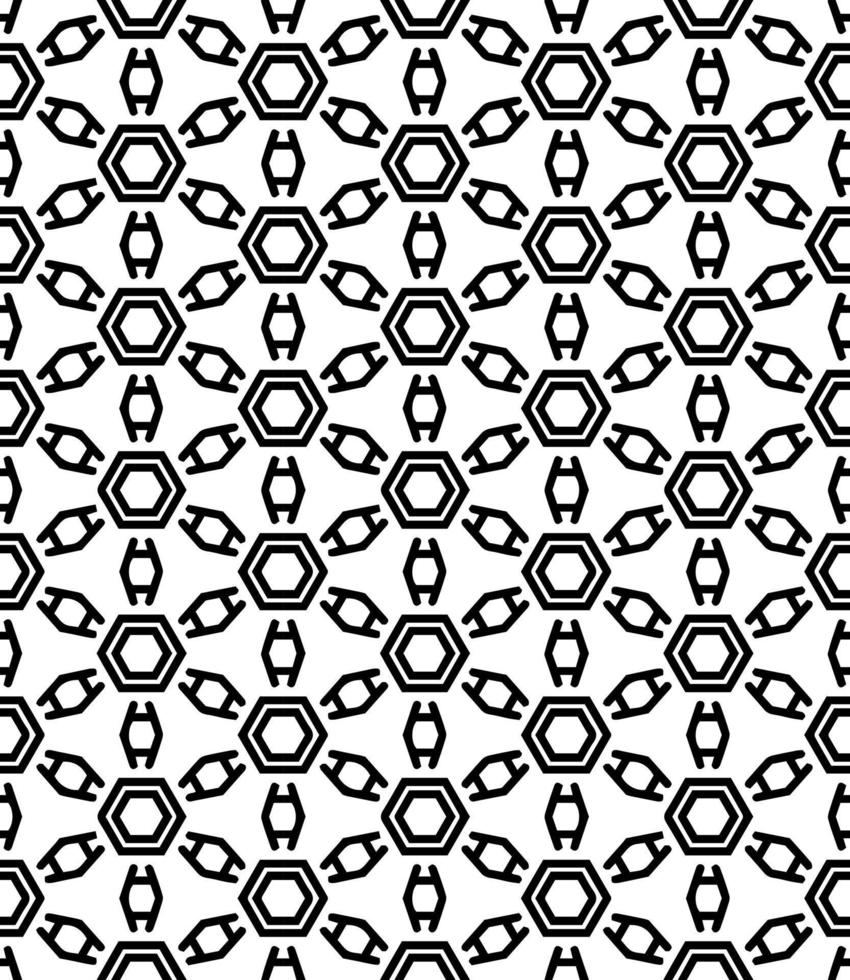 nero e bianca senza soluzione di continuità astratto modello. sfondo e sfondo. in scala di grigi ornamentale design. vettore