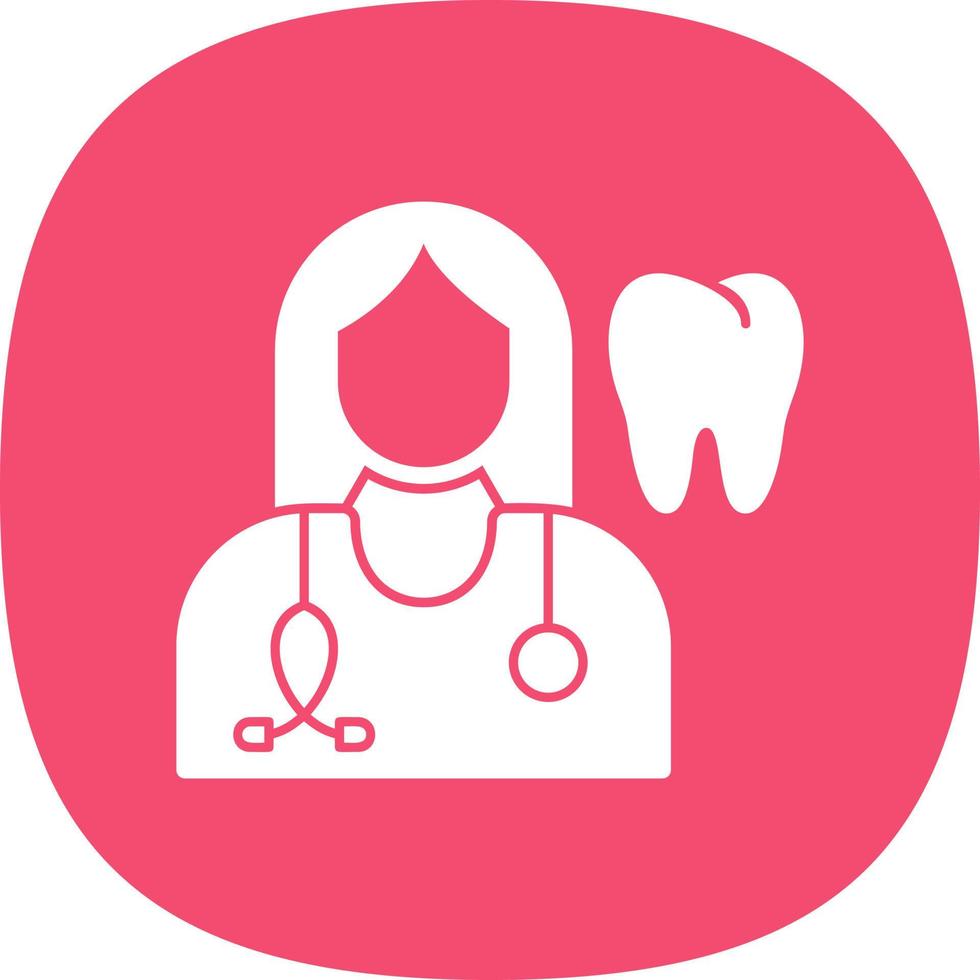 femmina dentista vettore icona design