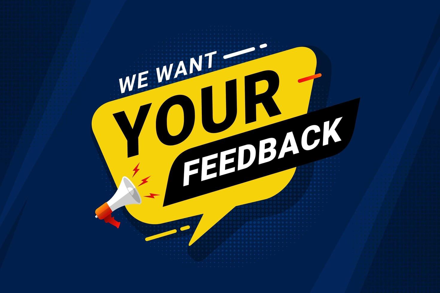 banner di feedback e recensione per la soddisfazione del cliente vettore