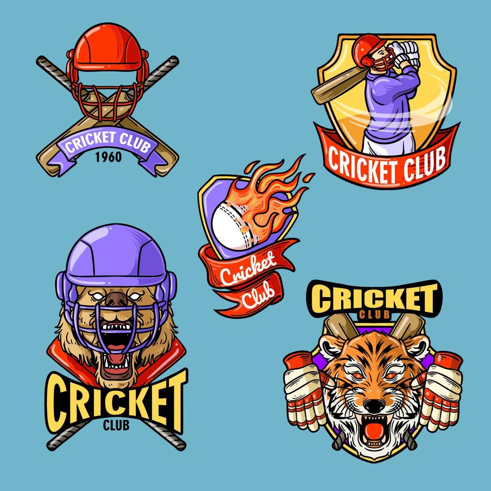 cricket logo sport vettore