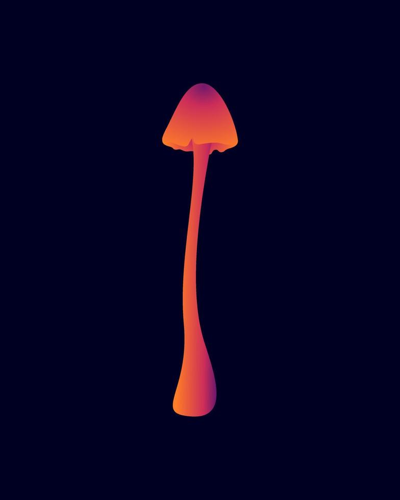 arancia e rosa neon fungo illustrazione vettore