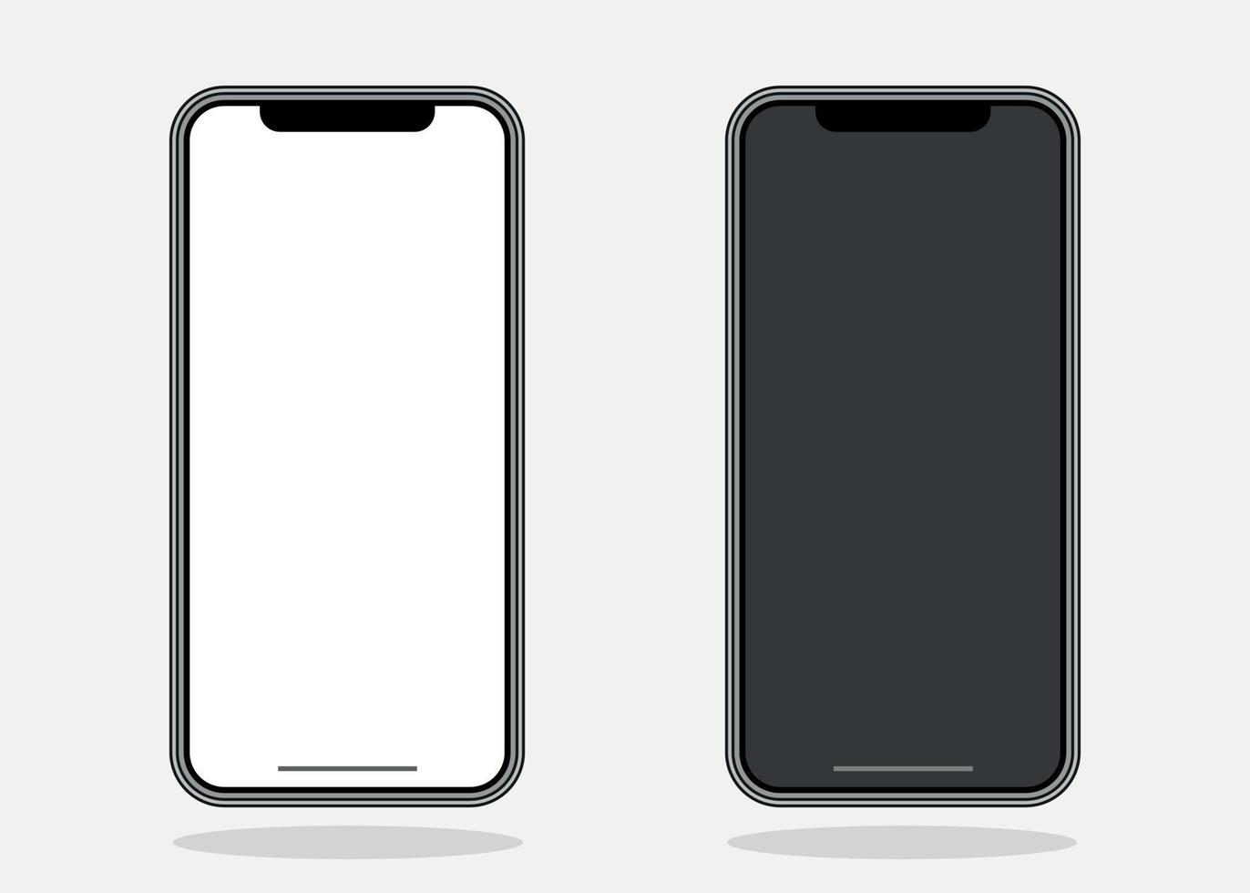 smartphone mockup schermo isolato su bianca sfondo, davanti Visualizza. vettore illustrazione