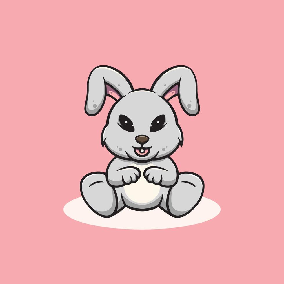 carino coniglio sorridente cartone animato illustrazione vettore