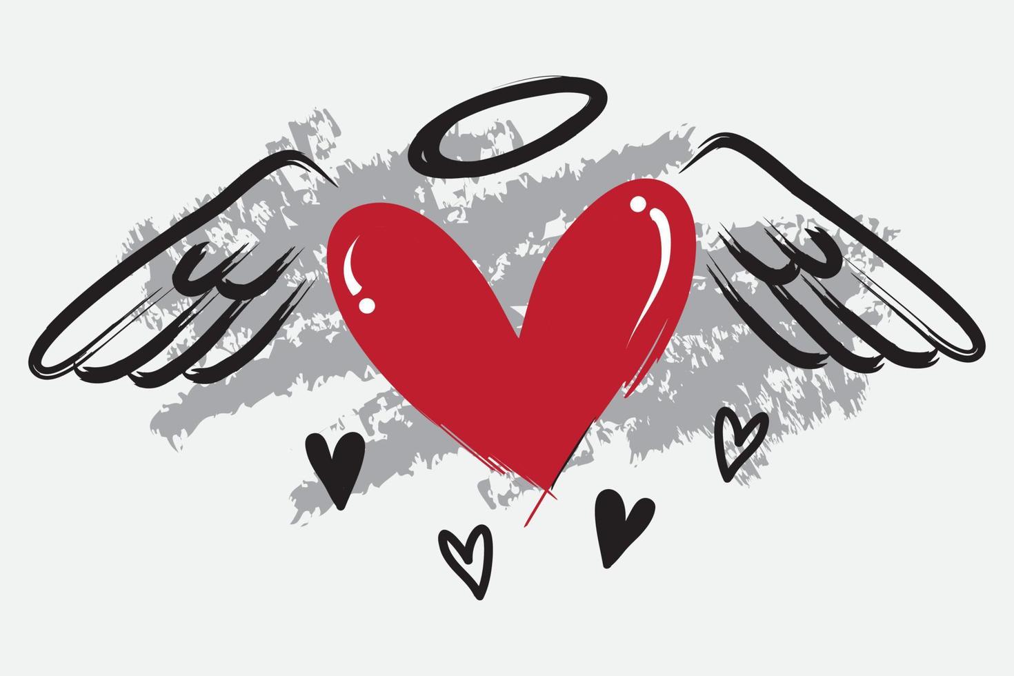 cuore con Ali logo illustrazione vettore