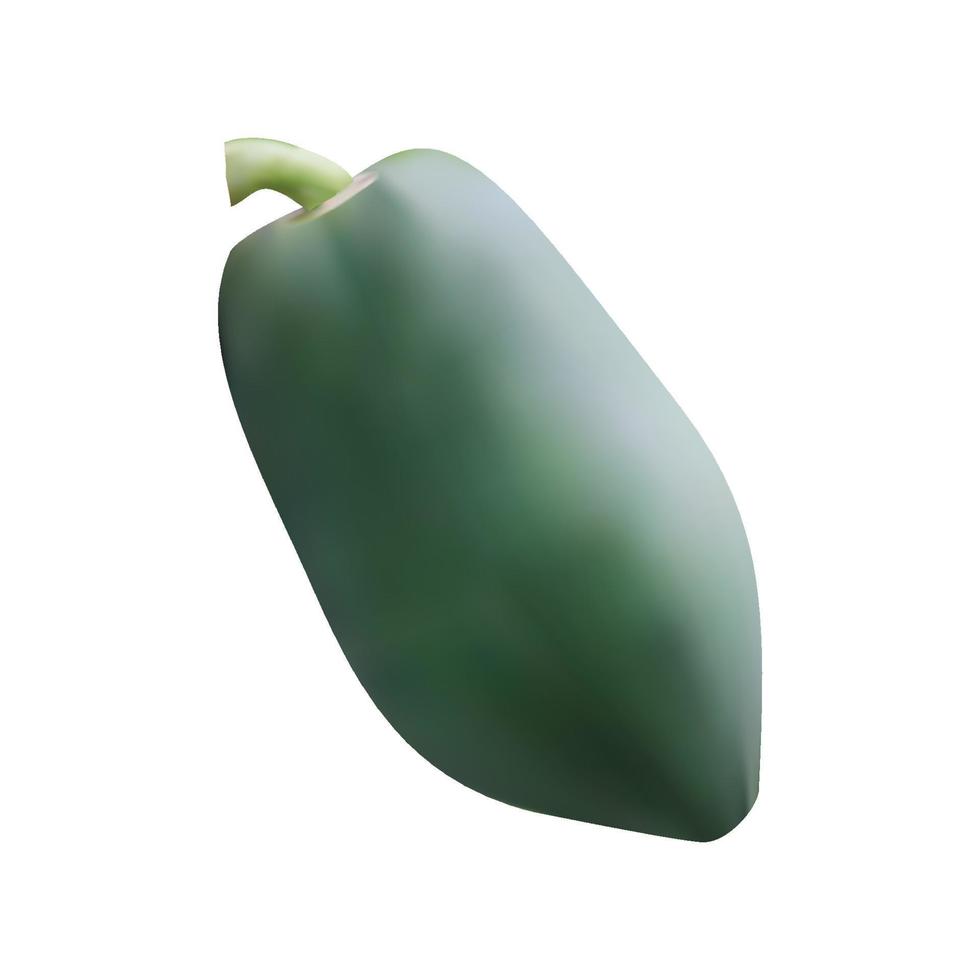 realistico verde papaia. pieno modificabile, isolato su bianca. vettore