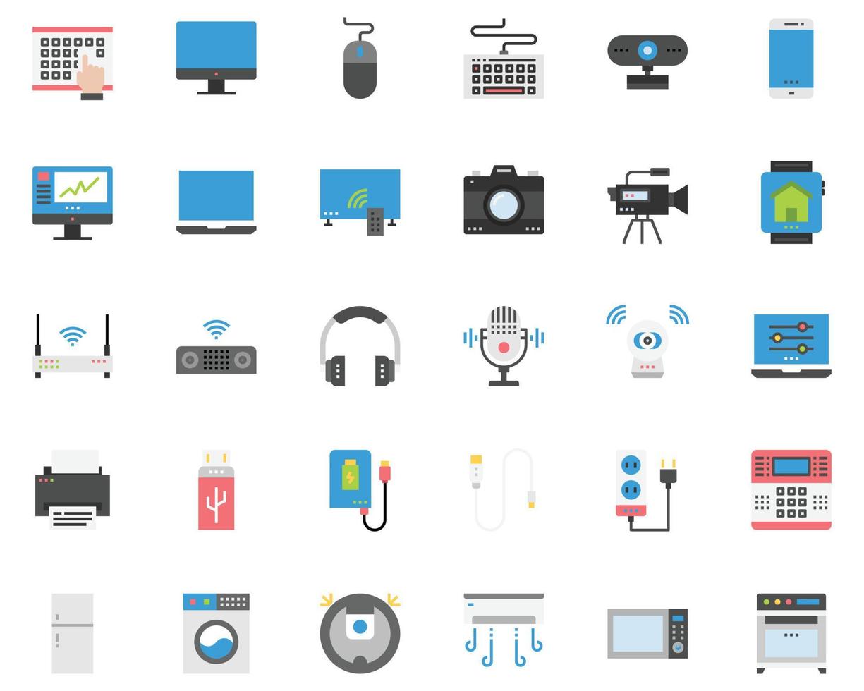 casa elettronica dispositivi icona simbolo design semplice impostato per utilizzando nel ragnatela grafica rapporto logo infografica. migliore qualità schema simbolo vettore collezione ,telecamera, testa Telefono, multimedia