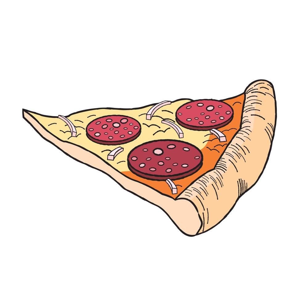 Pizza con peperoni illustrazione vettore