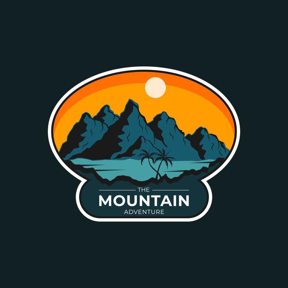 montagna avventura distintivo logo modello design vettore