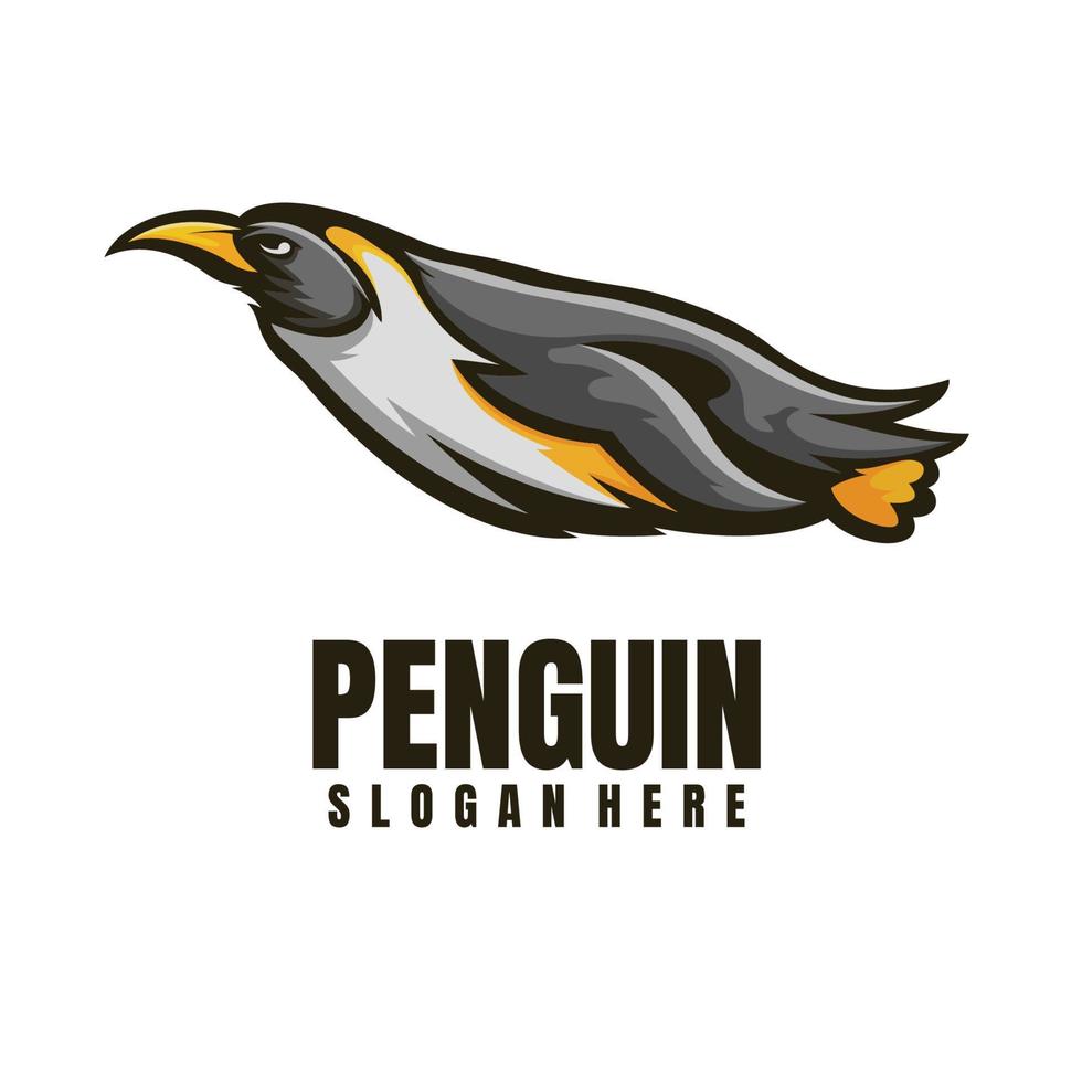 logo della mascotte del pinguino vettore