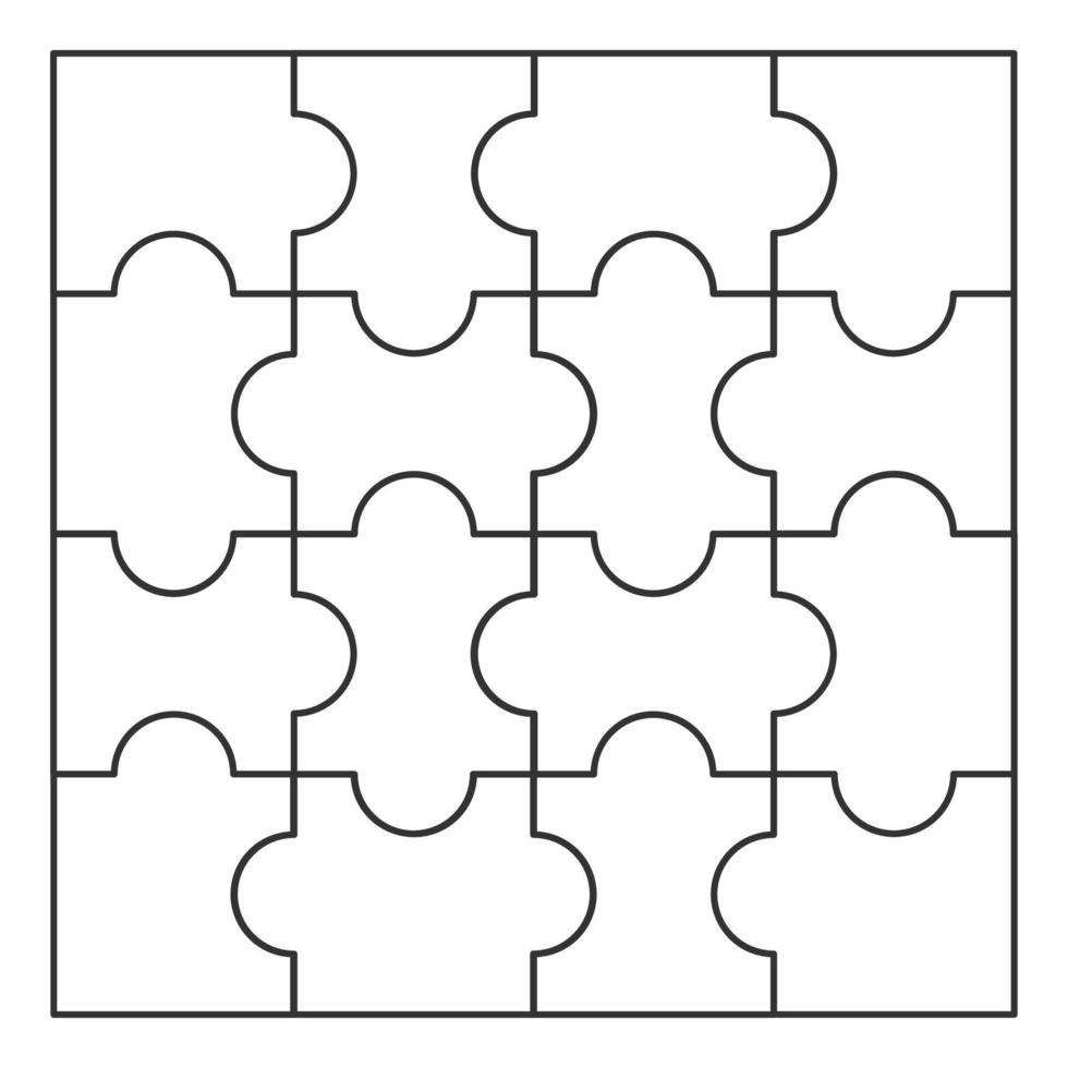 puzzle modello di pezzi icona logo vettore