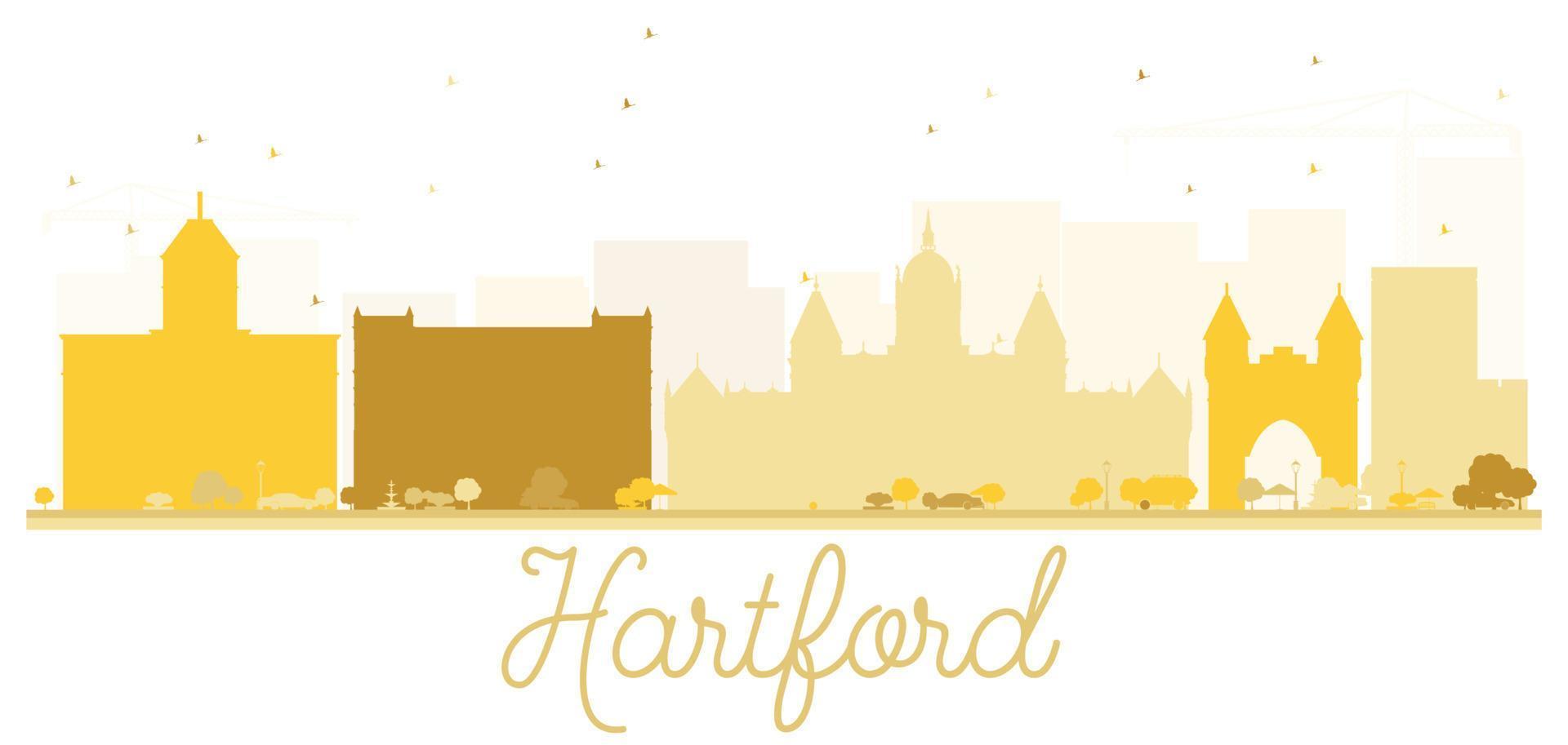 Hartford città orizzonte d'oro silhouette. vettore