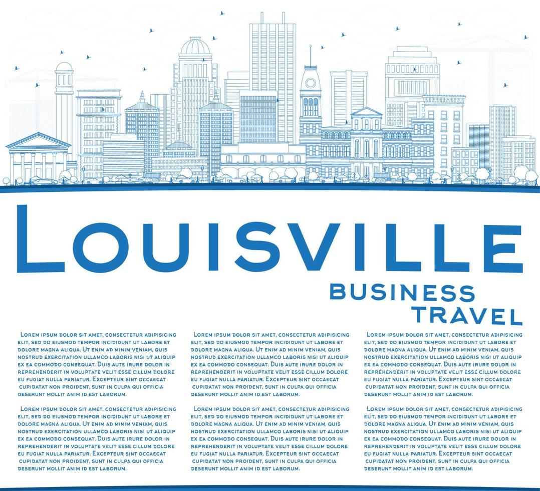 schema louisville orizzonte con blu edifici e copia spazio. vettore