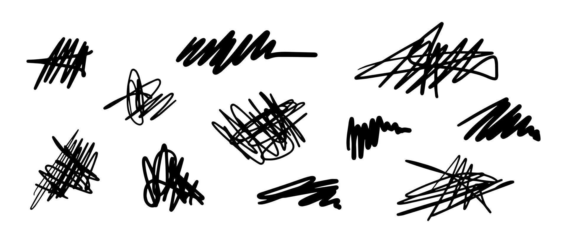 disegnato a mano di schizzo di groviglio di scarabocchi. scarabocchio astratto, modello di doodle di caos isolato su priorità bassa bianca. illustrazione vettoriale. vettore