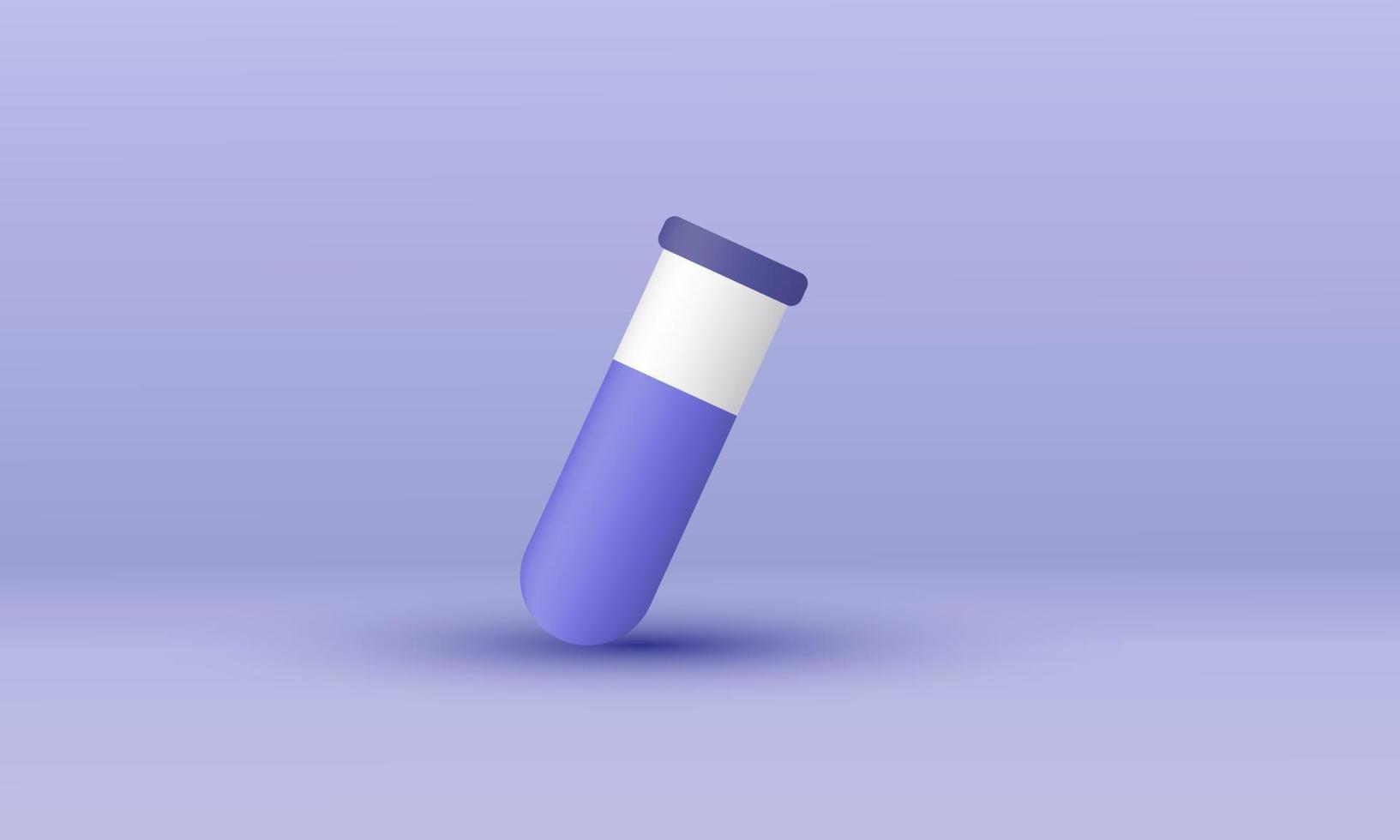 illustrazione realistico test tubo sangue 3d icona creativo isolato su sfondo vettore