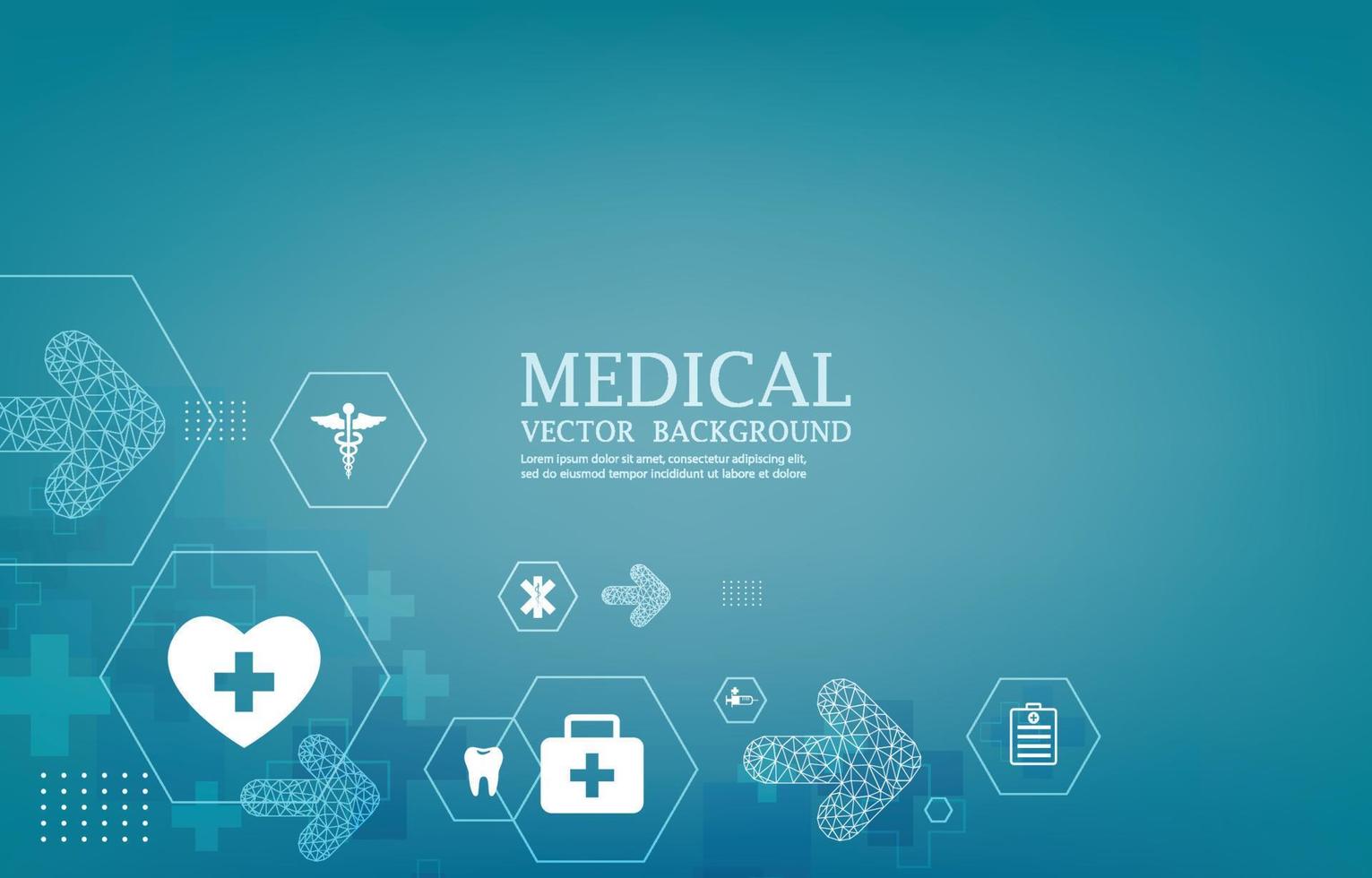 tecnologia futuristico vettore medico blu background.geometric.icons.arrow