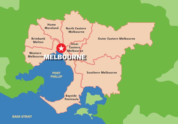 Mappa di Melbourne vettore