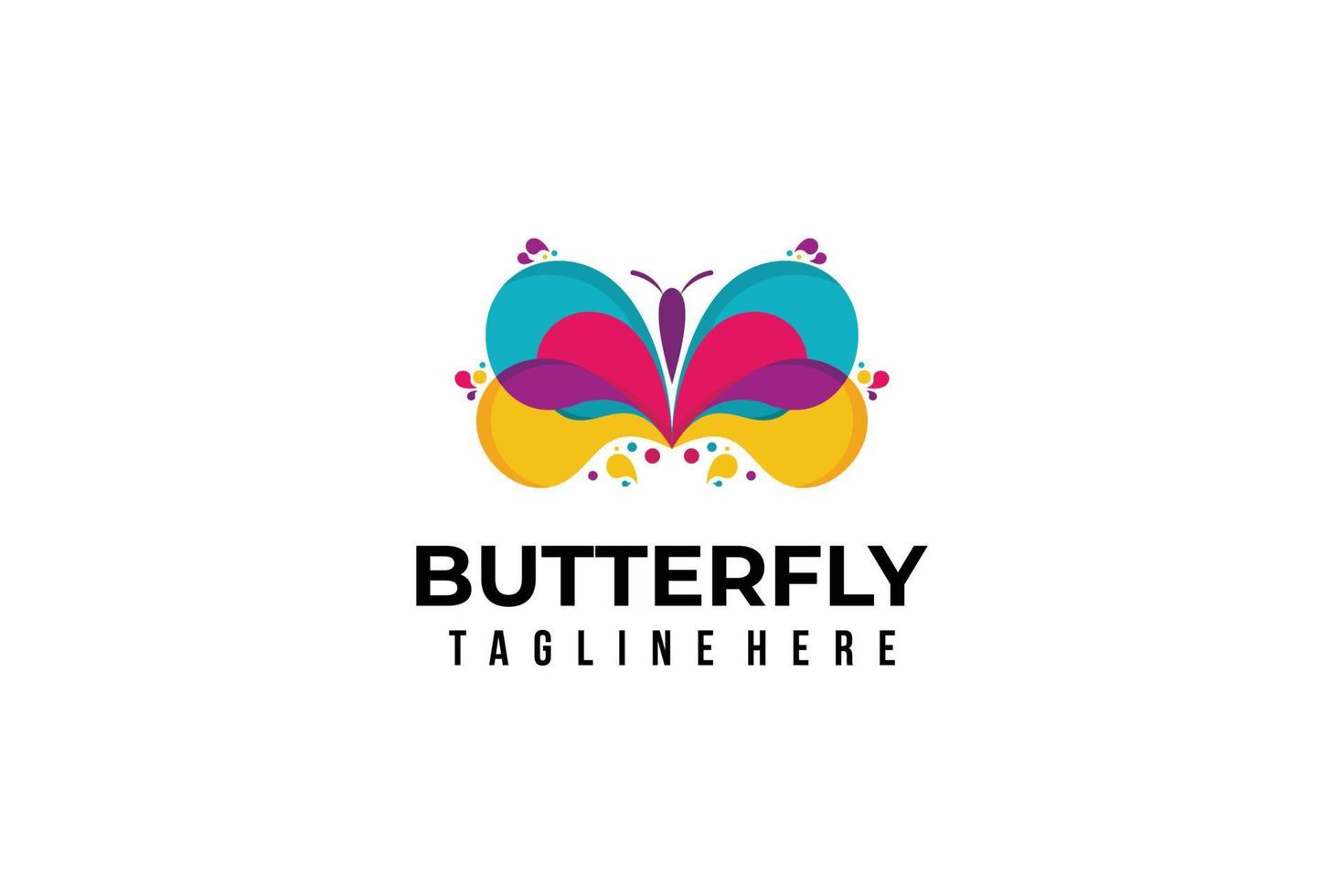 farfalla logo icona vettore isolato