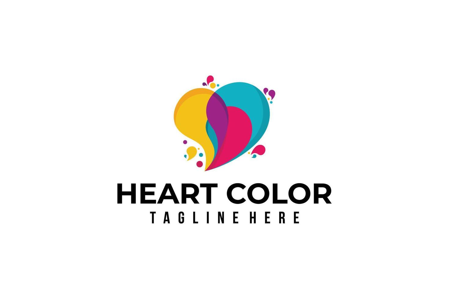 cuore colore logo icona vettore isolato