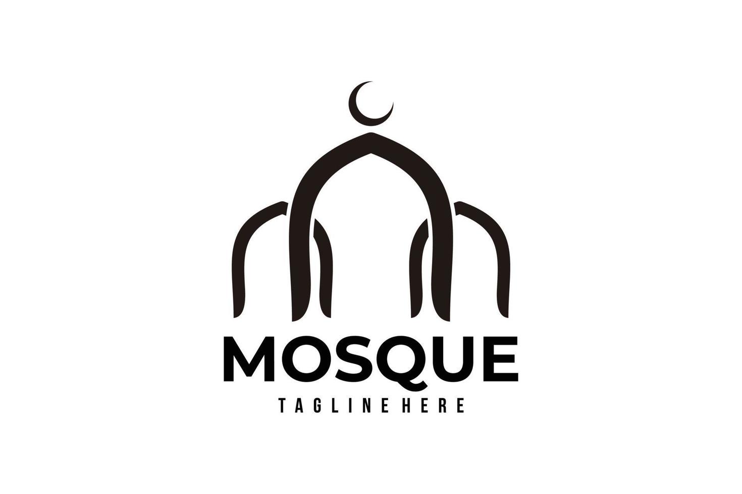vettore icona logo moschea isolato