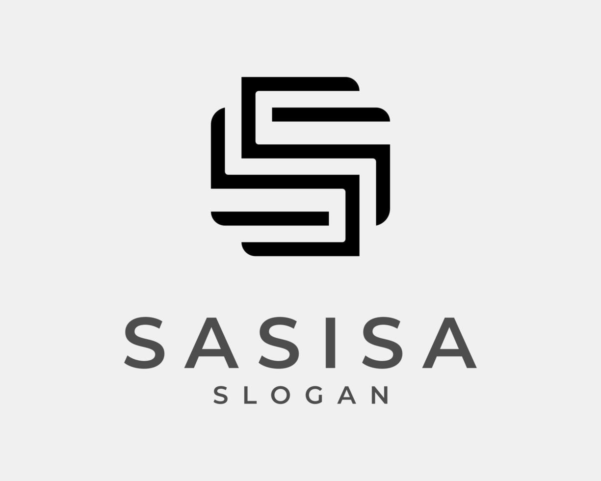 lettera S o ss linea astratto geometrico moderno contemporaneo minimalista monogramma vettore logo design