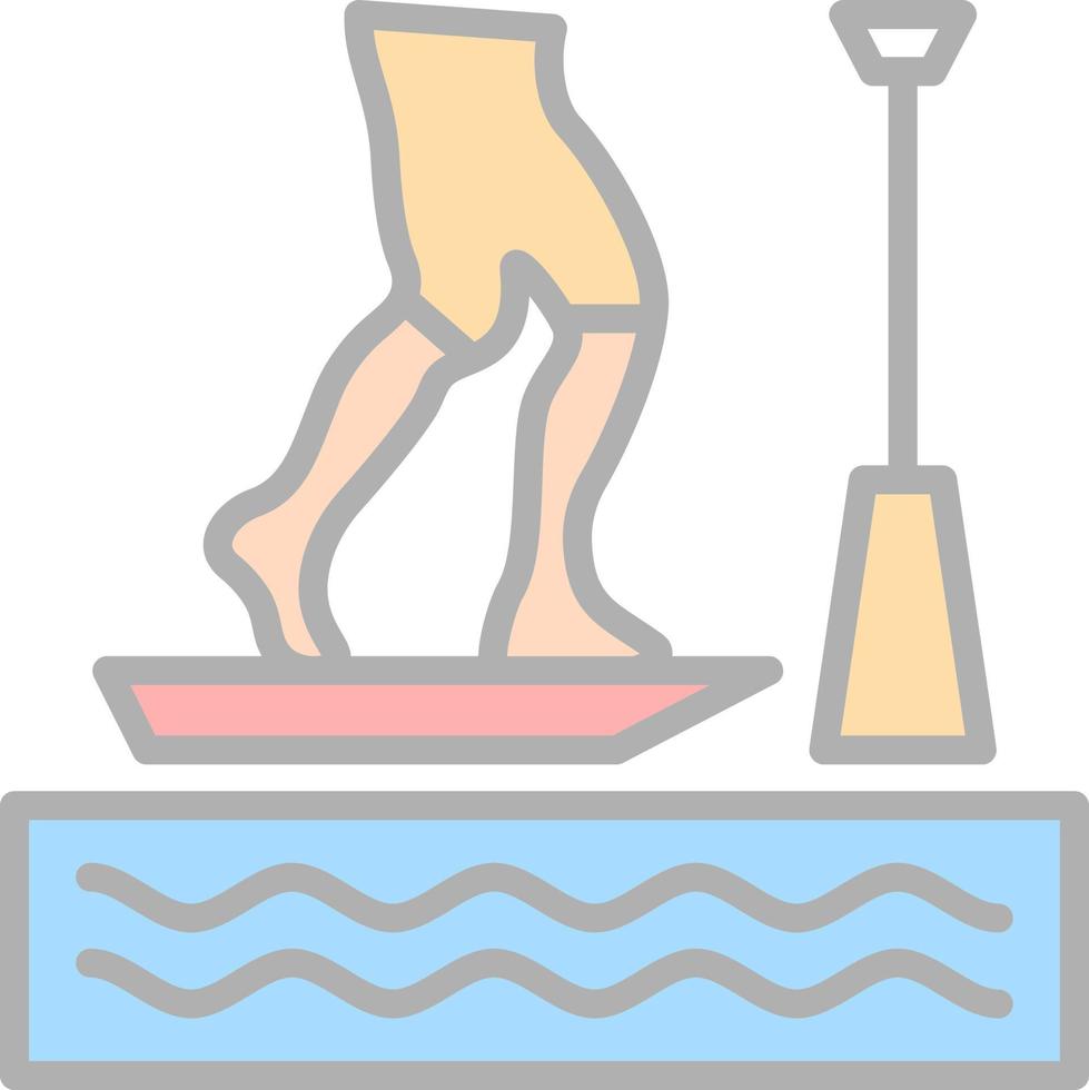 in piedi paddleboarding vettore icona design