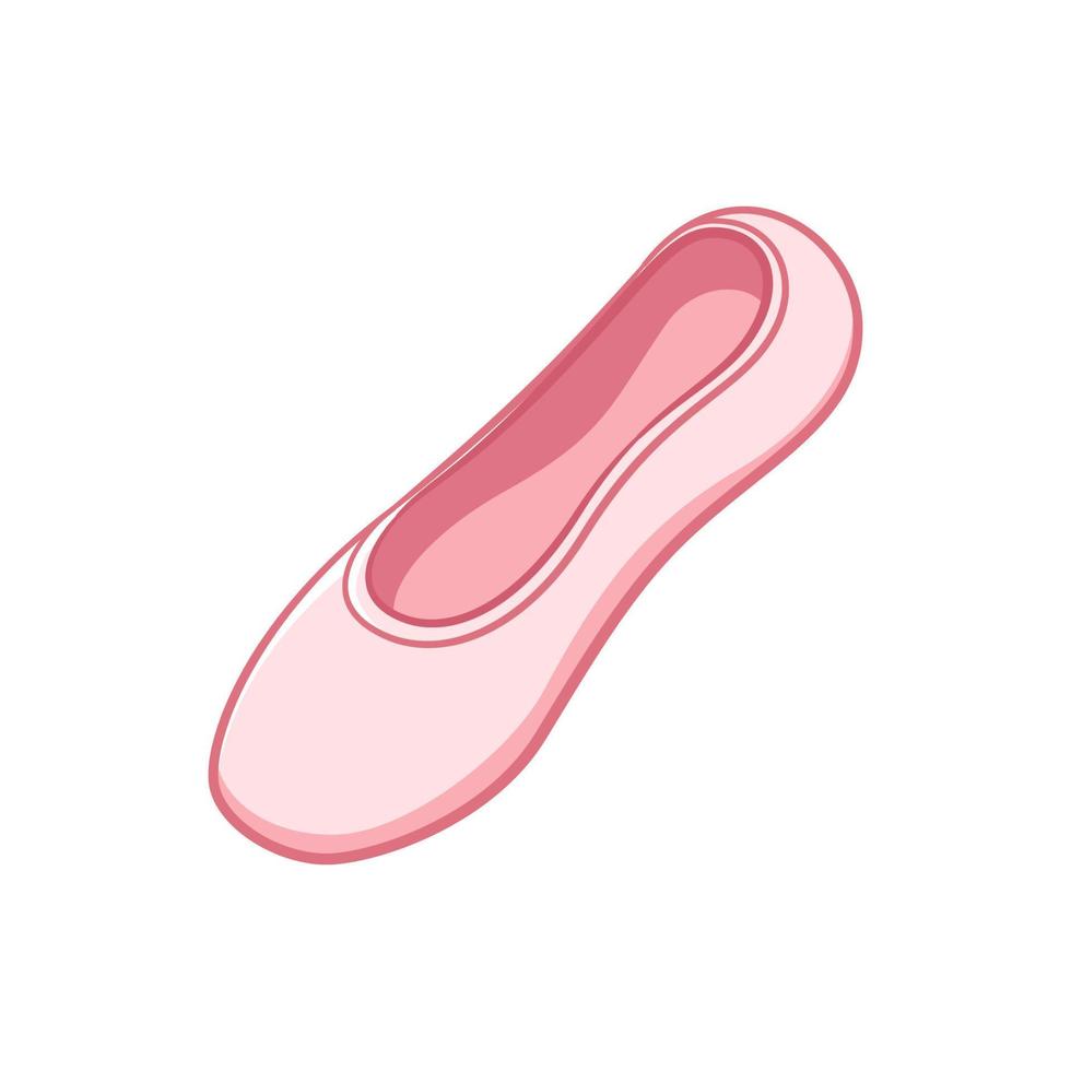 singolo rosa piatto scarpa clipart. pointe scarpe, balletto scarpe semplice piatto vettore illustrazione. ballerina, balletto ballerino calzature attrezzatura cartello simbolo.