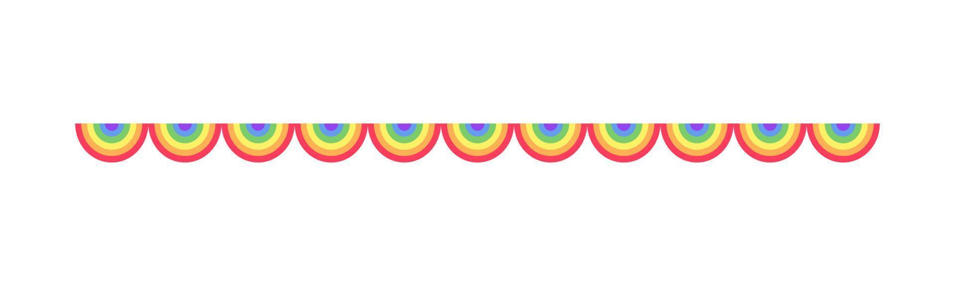 arcobaleno a smerlo ghirlanda divisore semplice vettore illustrazione clipart