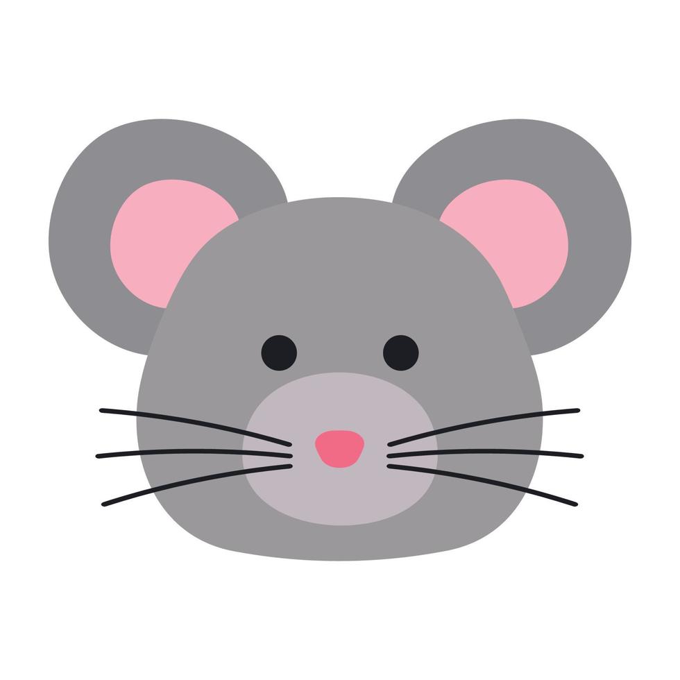 carino topo viso roditore animale personaggio nel animato cartone animato vettore illustrazione