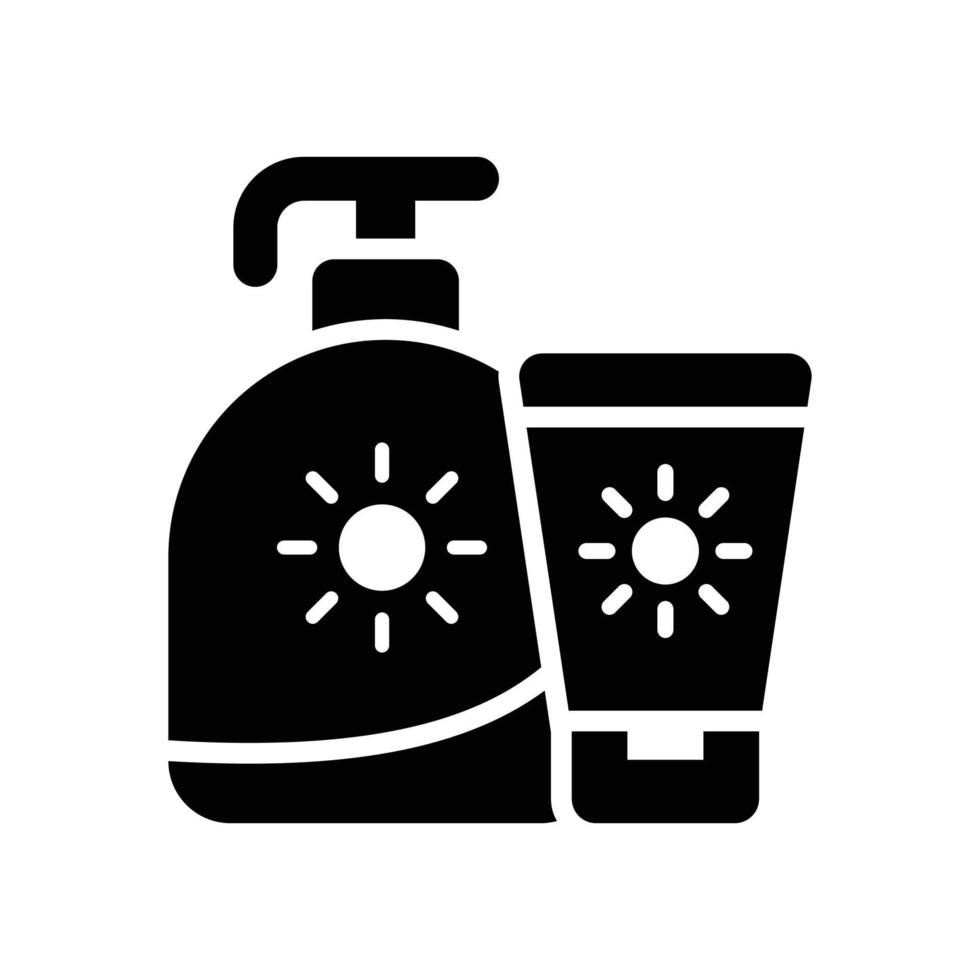crema solare vettore solido icona con sfondo stile illustrazione. campeggio e all'aperto simbolo eps 10 file