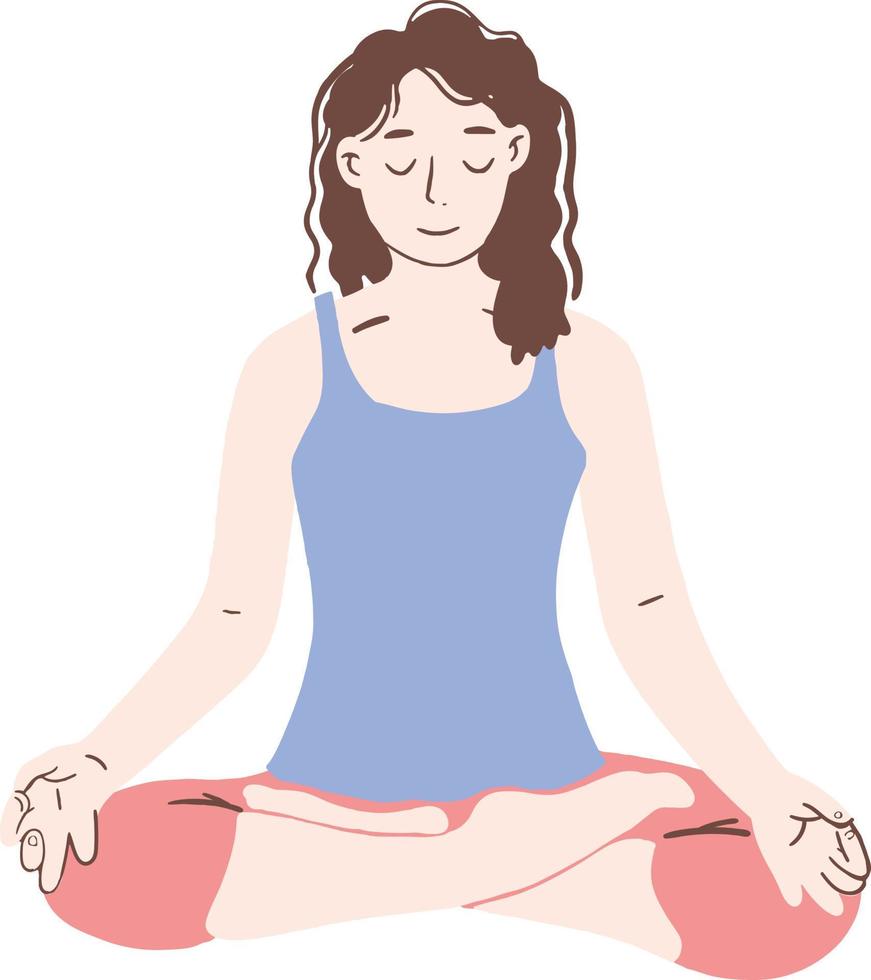 un' ragazza fare yoga illustrazione vettore