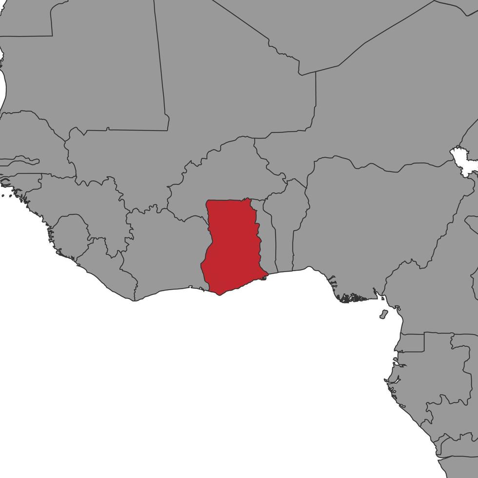 Ghana su mondo carta geografica. vettore illustrazione.